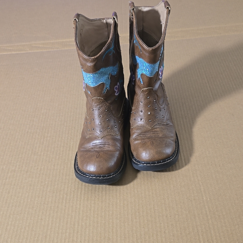 Roper Kids' Brown and Blue Western Boots